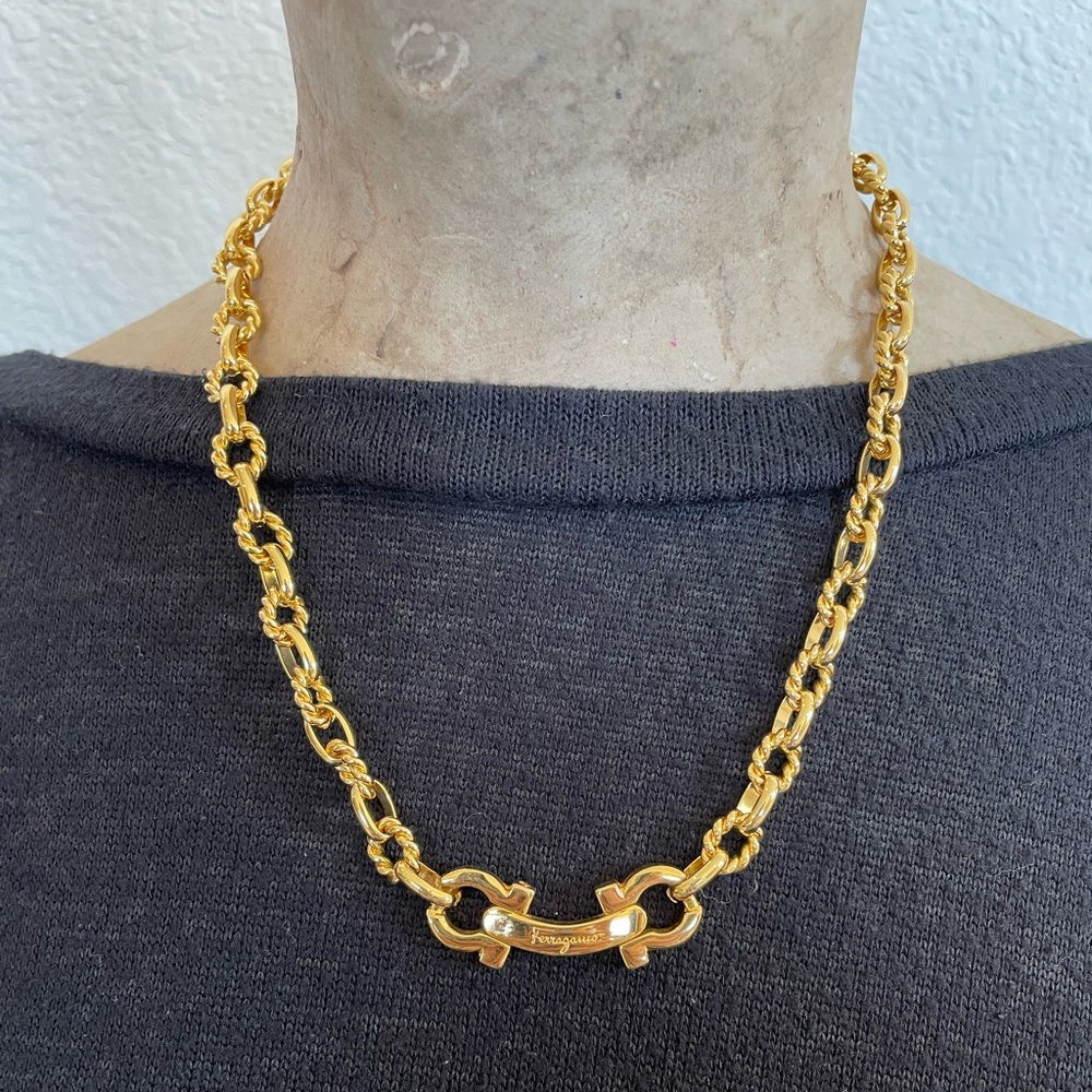 Upcycled Vintage Ferragamo Buckle Necklace
